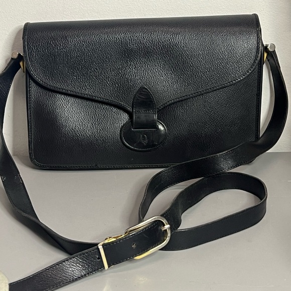 Dior Vintage Crossbody Bag Handbag Purse Black Leather - Made in France - Picture 8 of 13